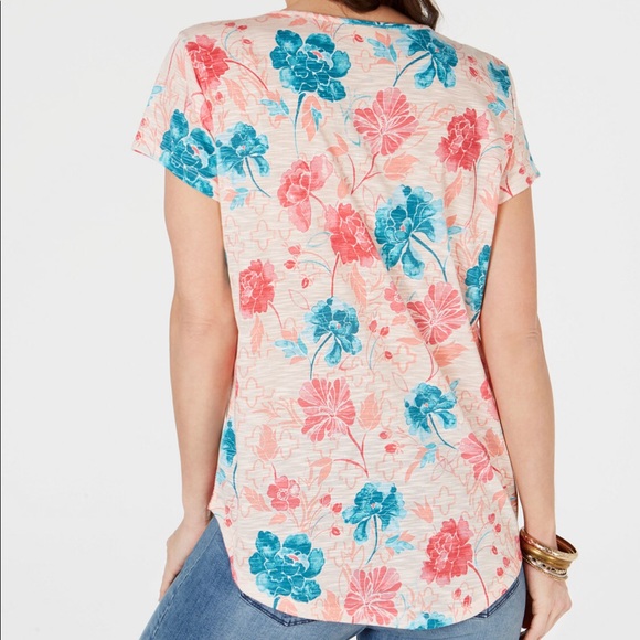 Style & Co Petite Crochet-Trim Top - Picture 2 of 5